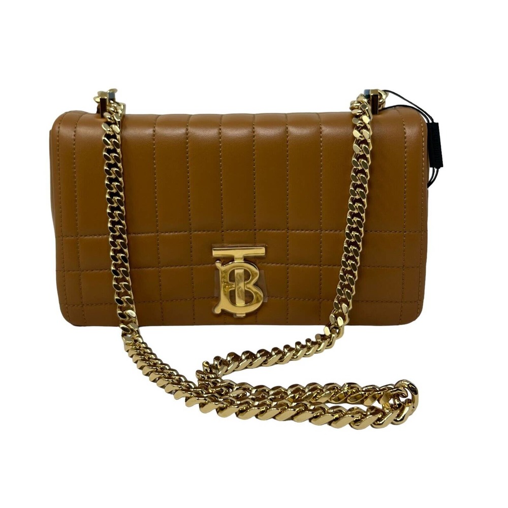 Authentic Burberry TB Small Lola Bag in Marple Brown Crossbody $2150